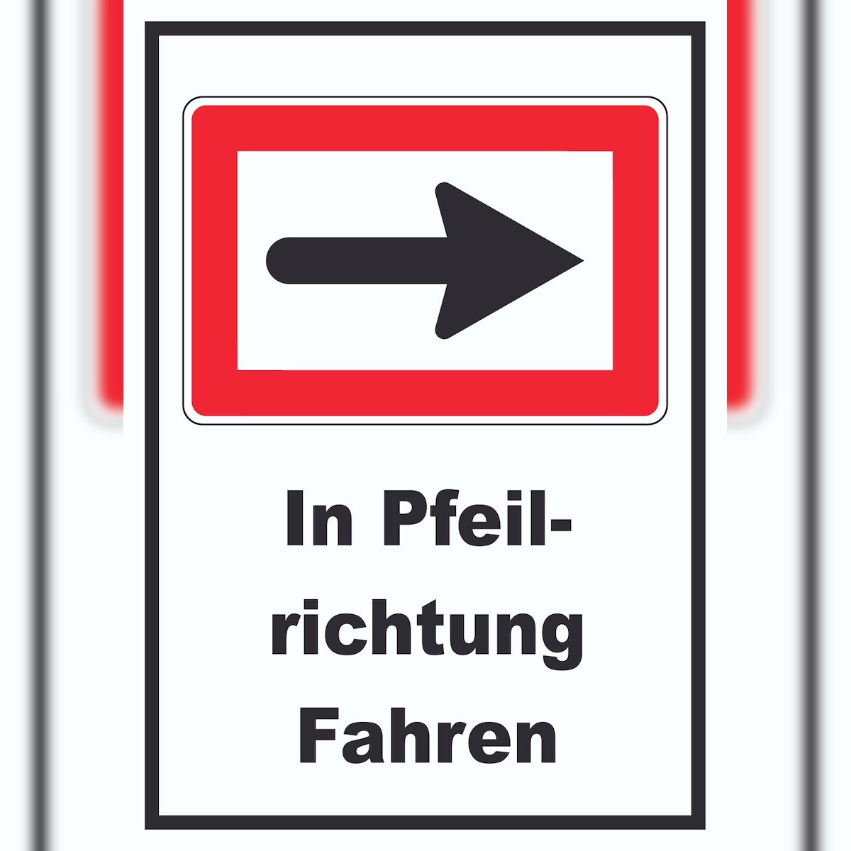 HB-Druck In Pfeilrichtung fahren rechts Symbol und Text A3 Rückseite selbstklebend Image