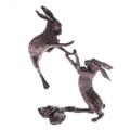 Butler & Peach - Solid Bronze Miniature Boxing Hares