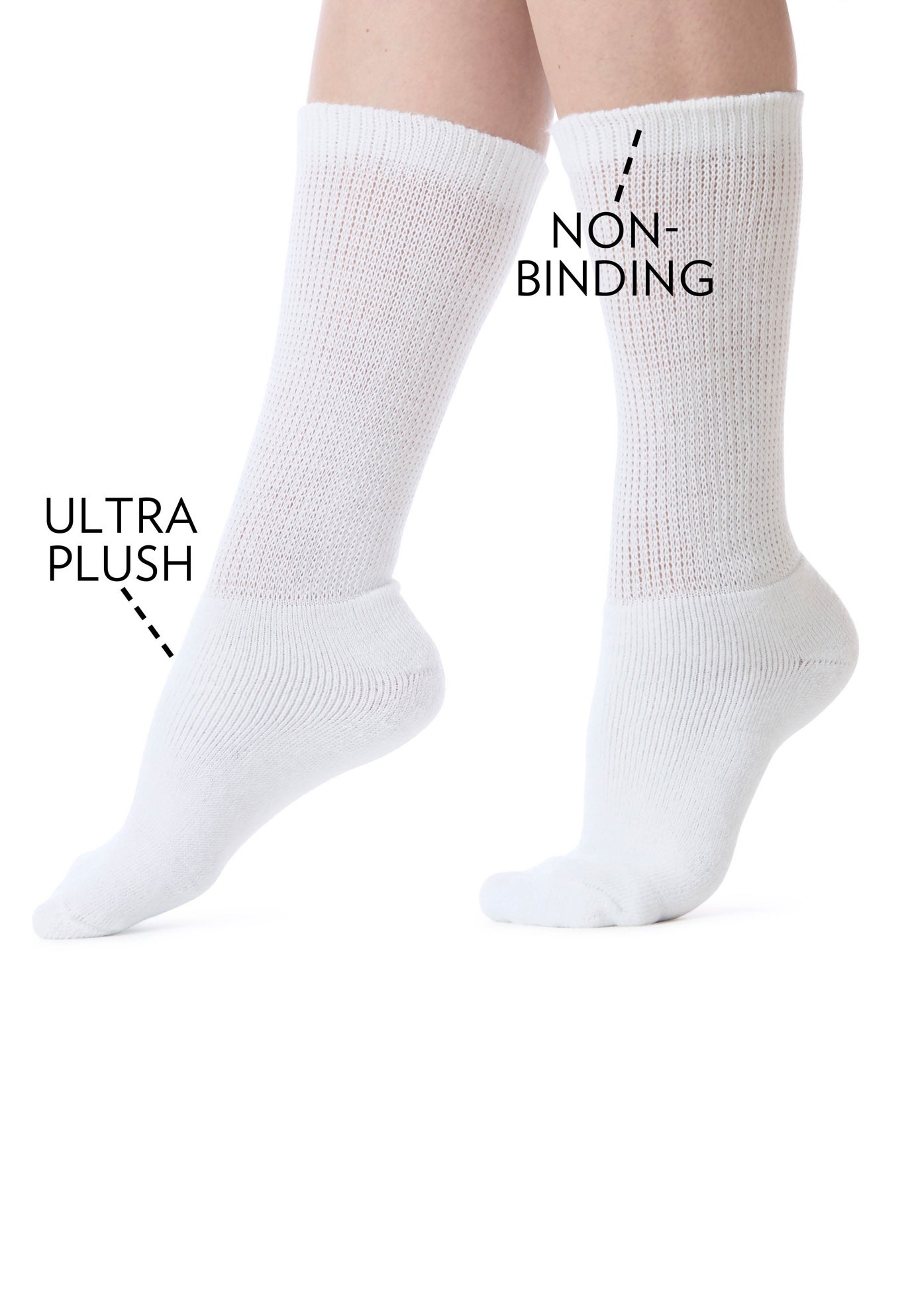 Plus Size Women's Diabetic Ultra Plush Crew Socks 3-Pack by Comfort Choice in Neutral Pack (Size 2X)
