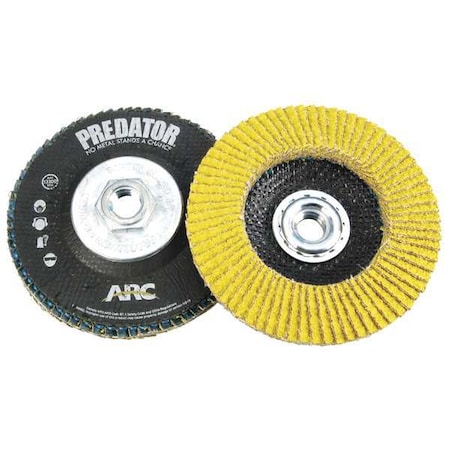 ARC ABRASIVES 71-10814AFK Flap Disc, 4 1/2 in Dia,5/8in Arbor,PK10