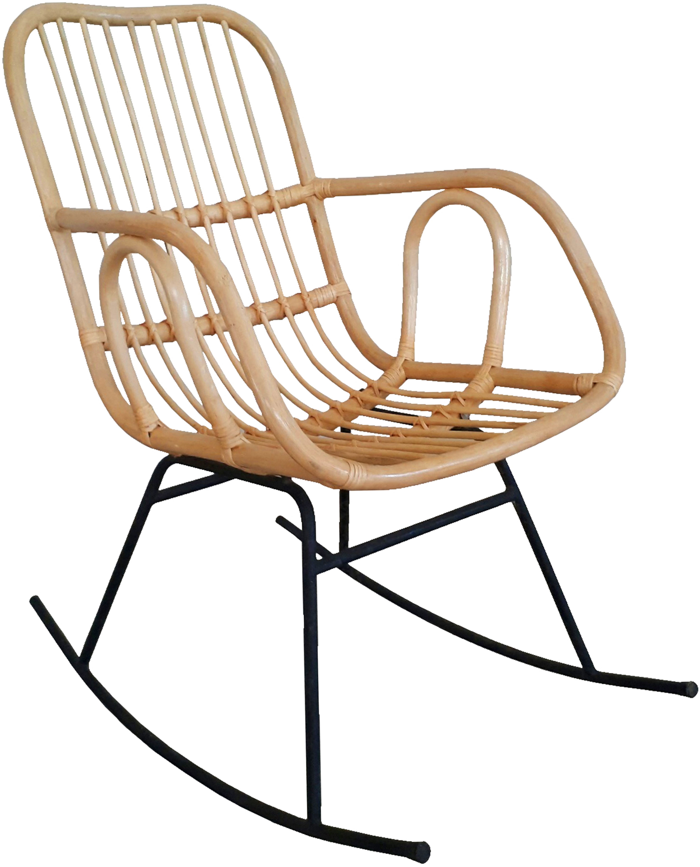 Schaukelsessel, beige (natur), B:61cm H:95cm T:89cm, HOFMANN LIVING AND MORE, Sessel, Schaukelsessel, Handgeflochten