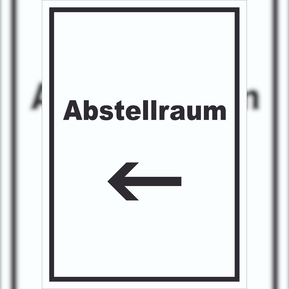 HB-Druck Abstellraum Schild mit Text und Richtungspfeil links Lager hochkant A1 (594x841mm) Image