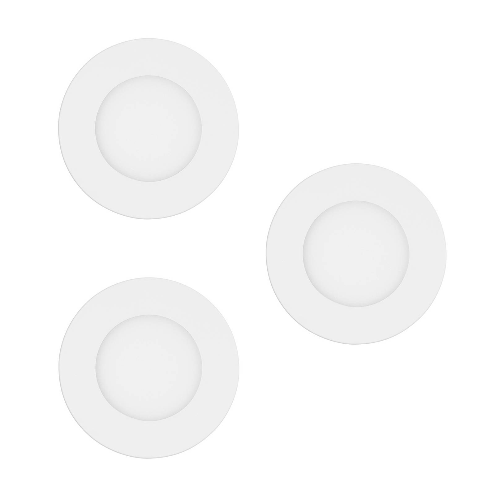 EGLO connect Smart-LED-Einbauleuchte Fueva-Z, weiß, 3er-Set dimmbar, weiß / opal, für Wohn- / Esszimmer, Metall, Modern, Smart Home Einbaulampe