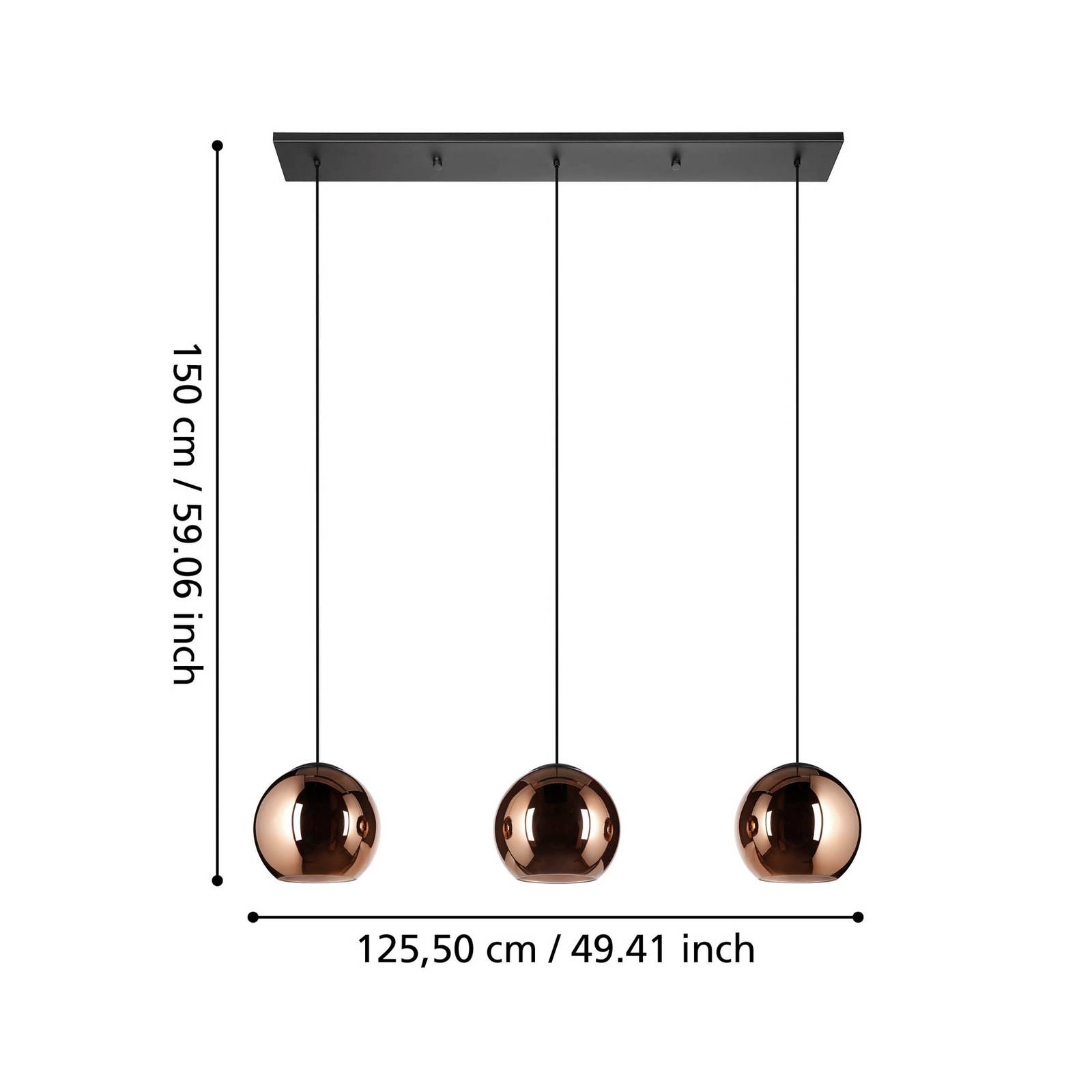 Stars of Light Glas Hängelampe Cordoba, dimmbar, kupfer, für Wohn- / Esszimmer, Glas, Modern, Pendelleuchte