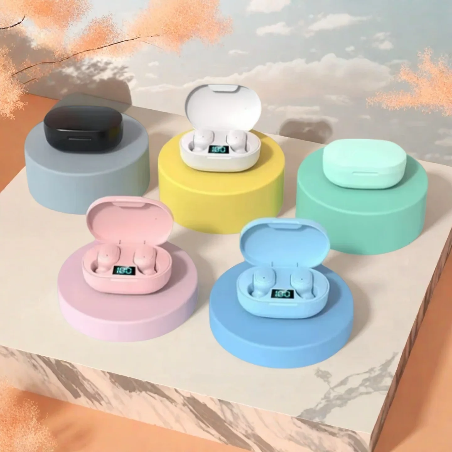 E6S Drahtlose Bluetooth-Kopfhörer Drahtlose Kopfhörer TWS-Headset Noise Cancelling-Ohrhörer mit Mikrofon-Kopfhörer für Xiaomi Image