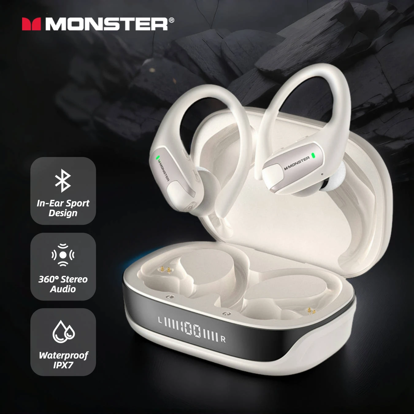 Monster X05 In-Ear Sport Bluetooth-Kopfhörer 360° ° Deep Bass Stereo Bluetooth Kopfhörer IPX7 Wasserdichte OWS Wireless Headsets Image