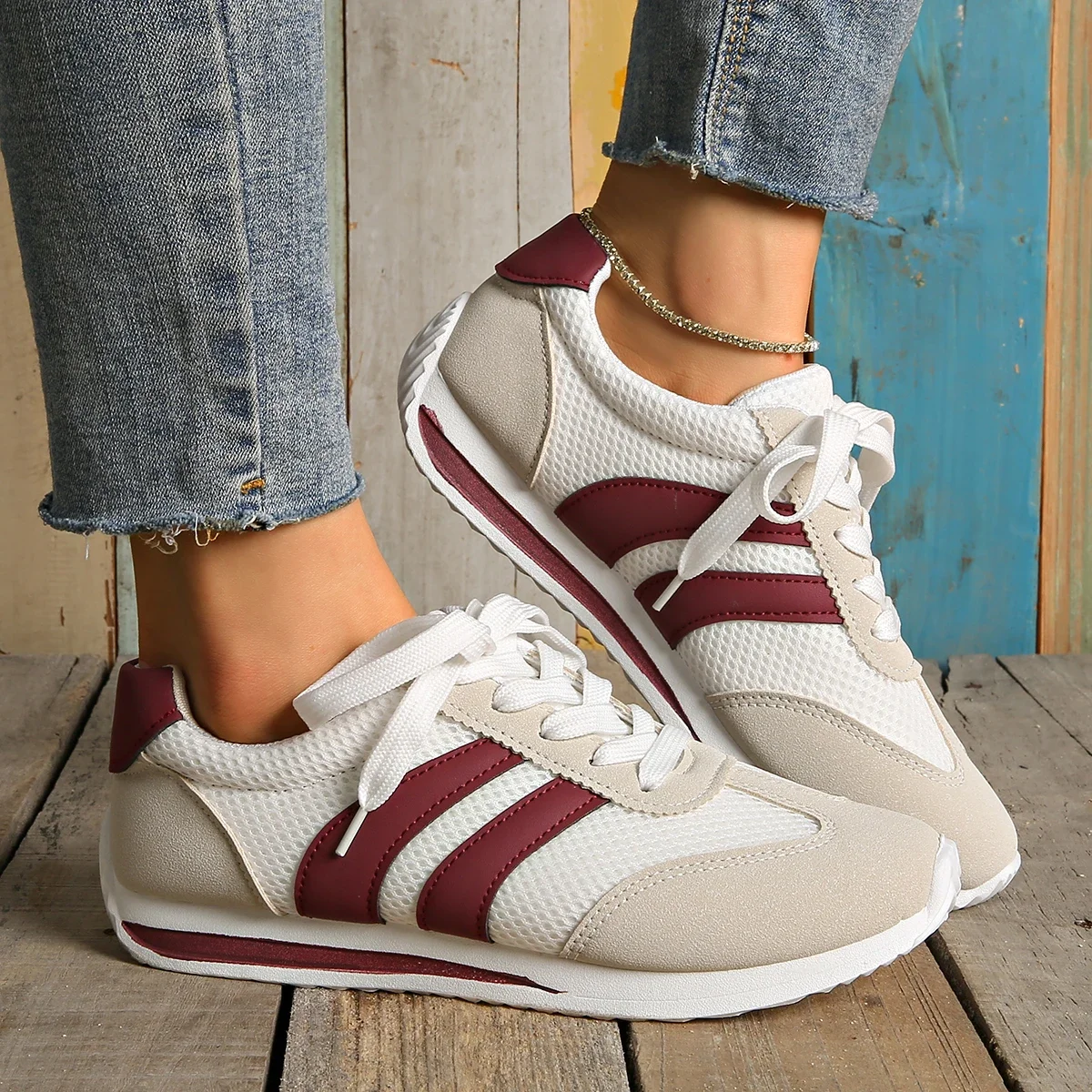 2023 frühjahr/sommer frauen Turnschuhe Casual Plattform Weibliche Neue Gestreiften Casual Laufschuhe Bequeme Vulkanisierte Schuhe Image