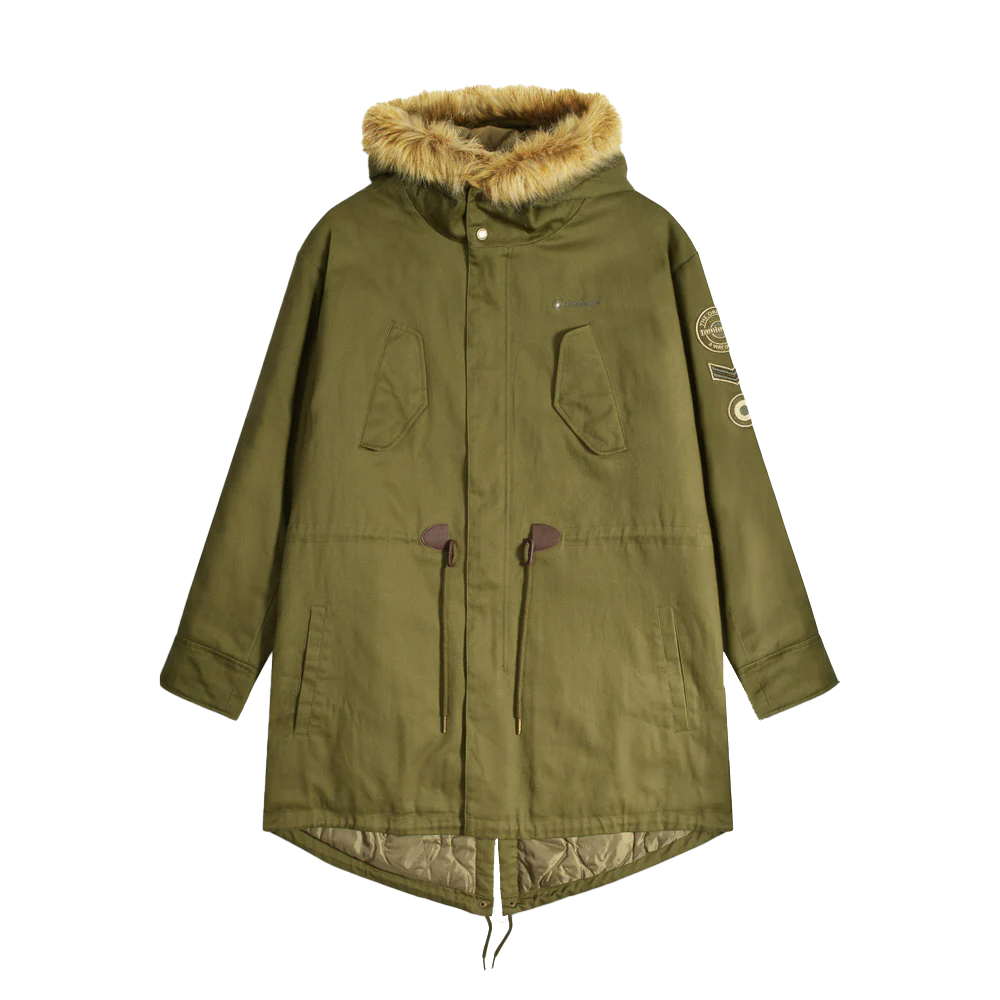 Lambretta Mens Cotton Canvas Parka (khaki Green) - Size 4XL | Lambretta Sale | Discount Designer Brands