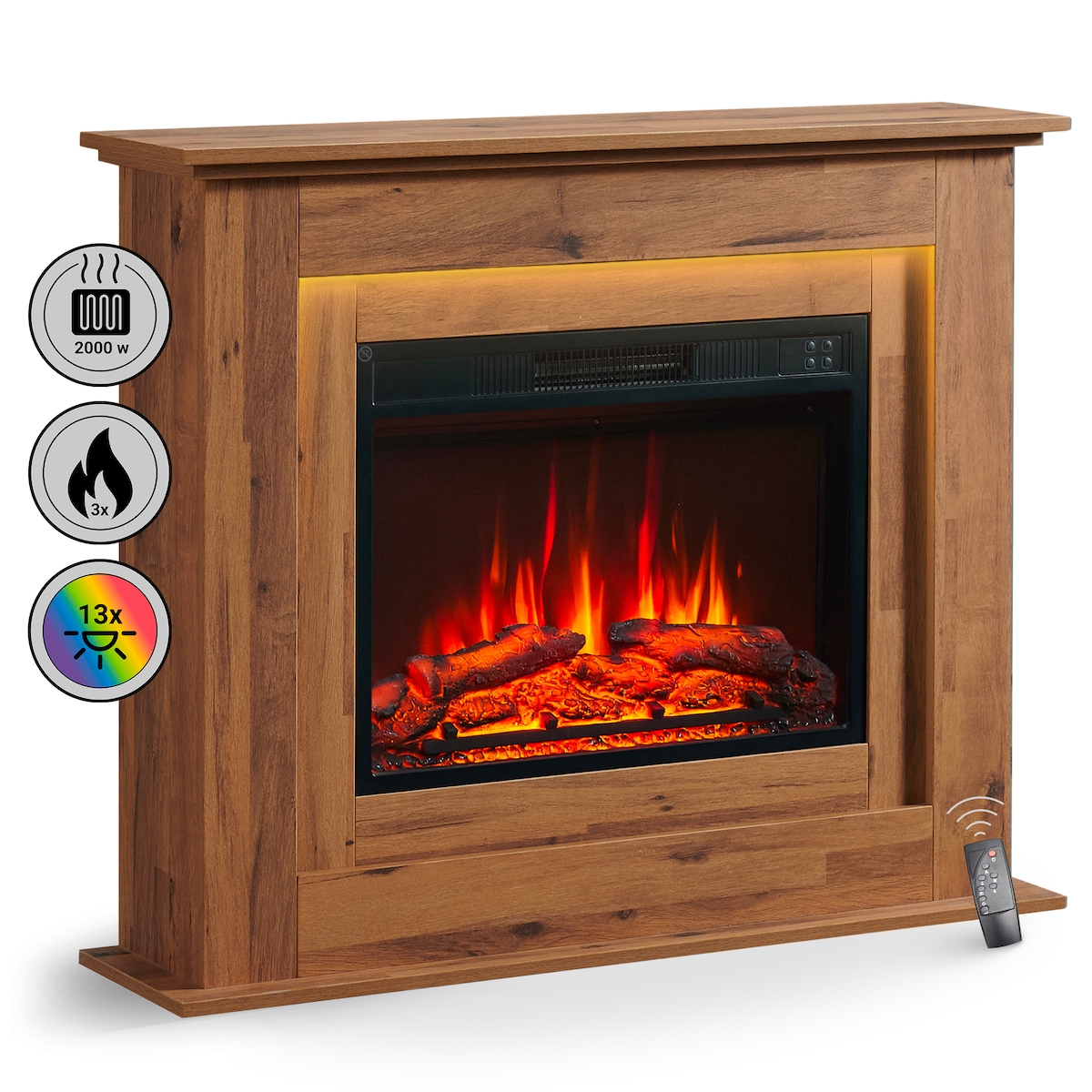 Elektrokamin BALDERIA Finn - Elektrischer Standkamin - Weiss Image