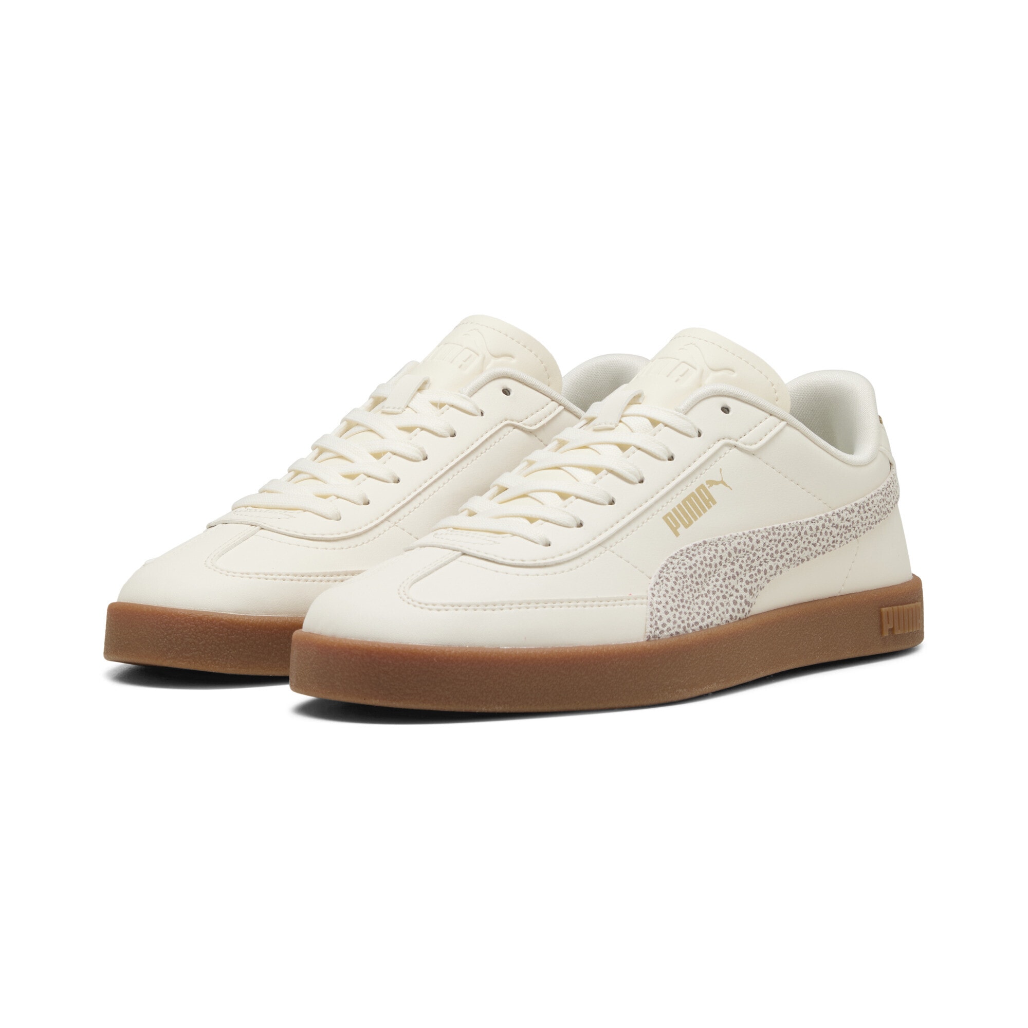 Sneaker PUMA "PUMA Club II Era Topcat Sneakers Damen", Damen, Gr. 40.5, frosted ivory rose latte weiß beige, Obermaterial: Kuhleder, Textil, Synthetik; Futter: Textil; Innensohle: Textil; Laufsohle: Gummi, Schuhe Sneaker