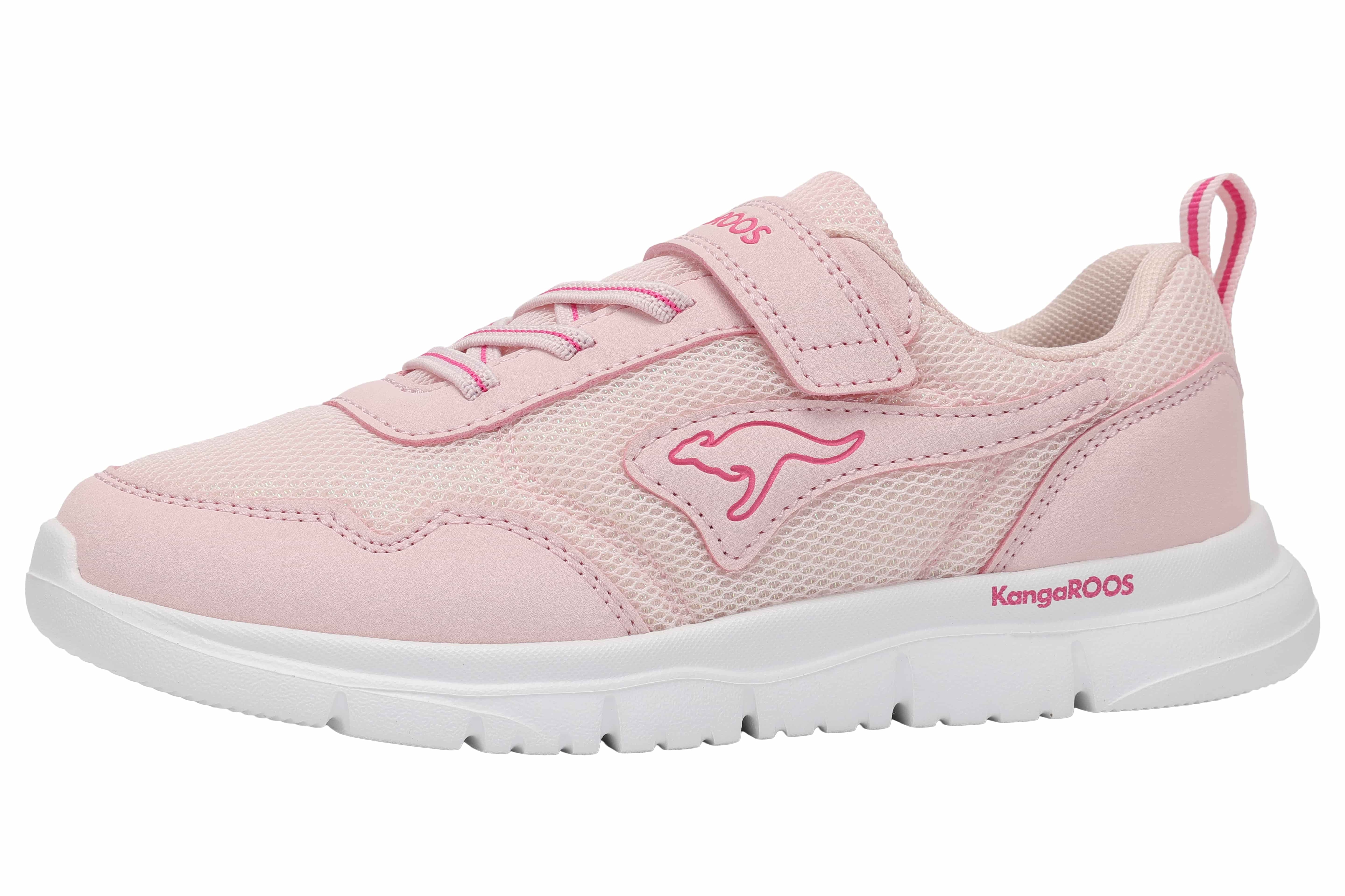 Sneaker KANGAROOS "K-ETK POSSUM EV", Damen, Gr. 31, frost pink, daisy pink, Mesh, Synthetik, Schuhe Sneaker, mit Glitzereffekt