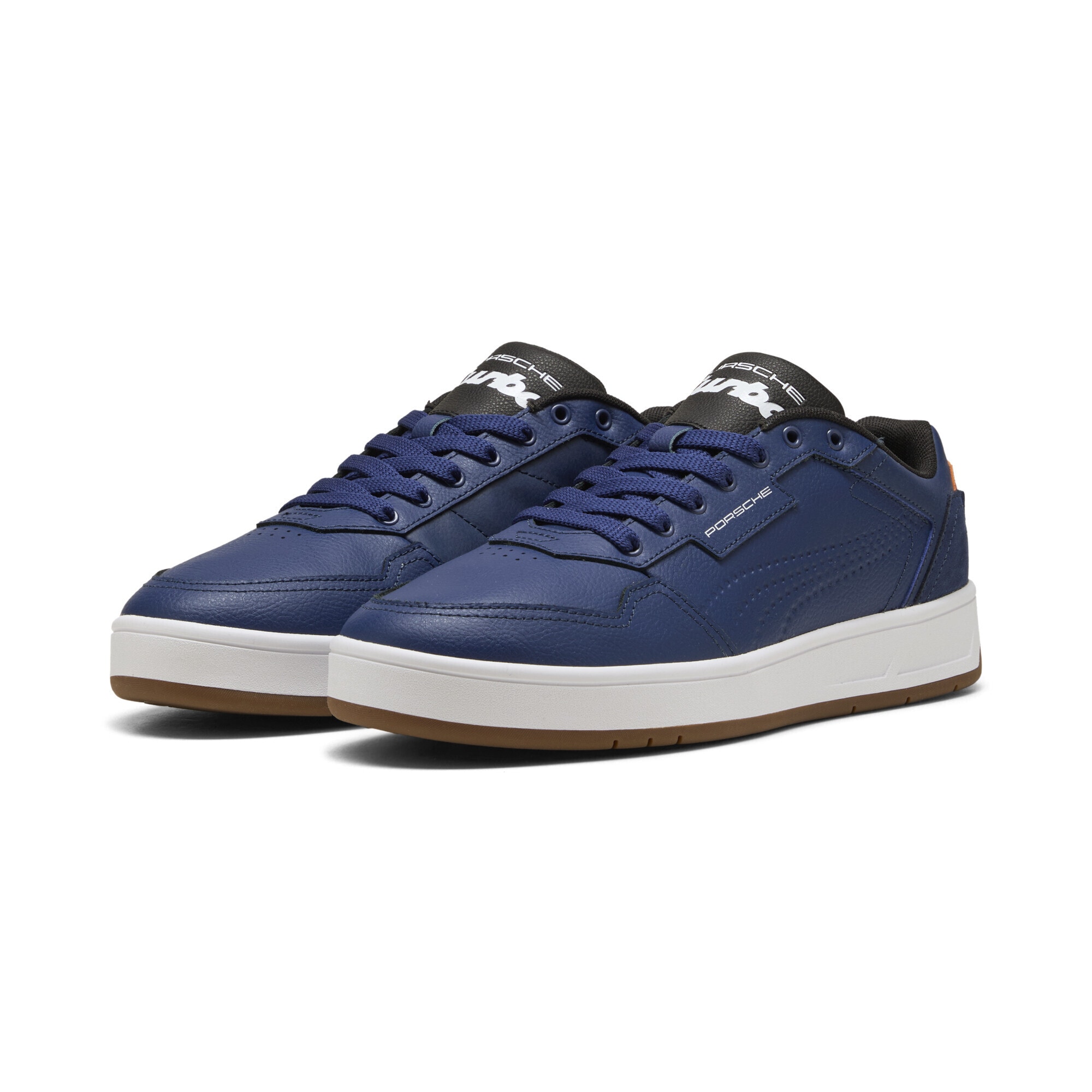 Sneaker PUMA "Porsche Legacy Court Classic Lux Sneakers Erwachsene", Damen, Gr. 47, blau jewel, Obermaterial: Synthetik, Kuhleder; Futter: Textil; Innensohle: Textil; Laufsohle: Gummi, Schuhe Sneaker