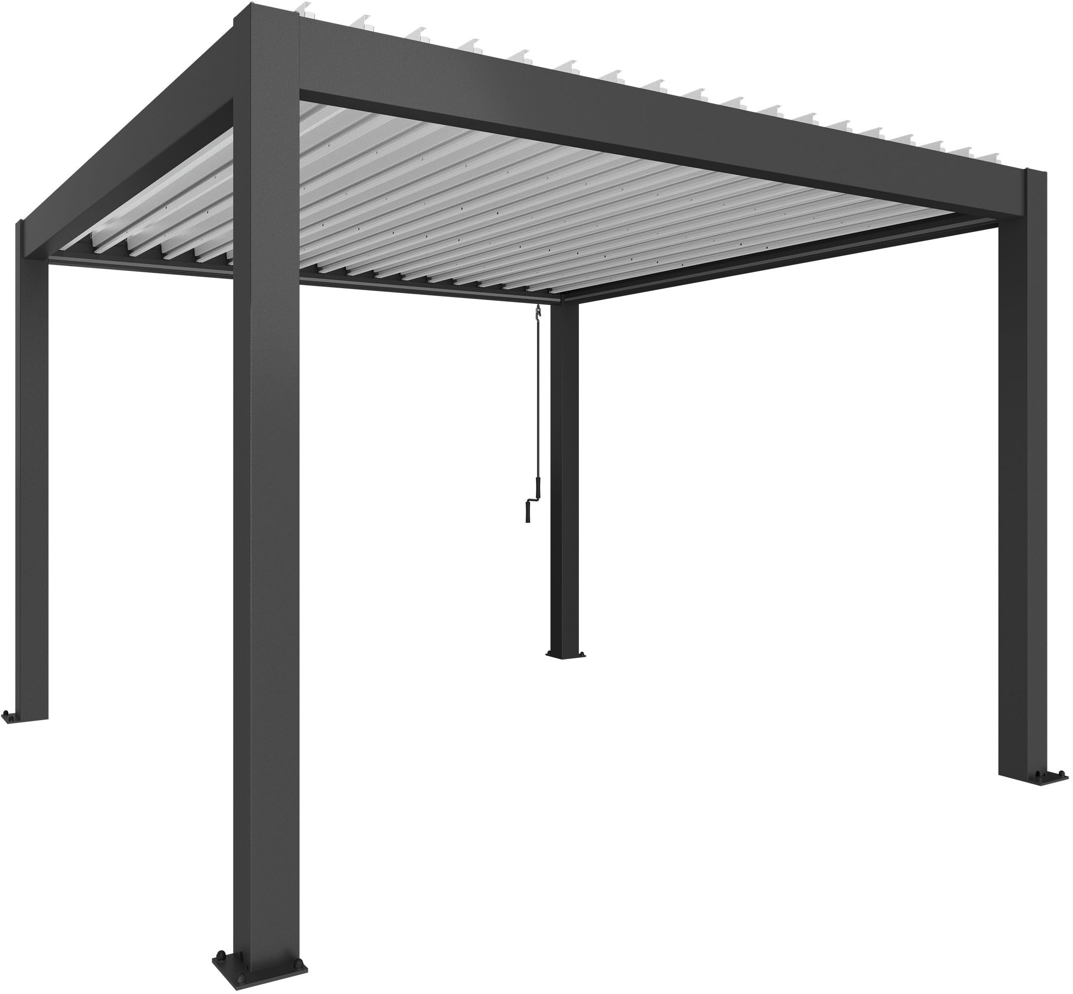 Pergola BIOHORT "3,5x3,5, verschiedene Farben", dunkelgrau, metallic, B:367,5cm H:264cm T:367,5cm, Pergolen, ausgezeichnet mit dem Red Dot Design Award