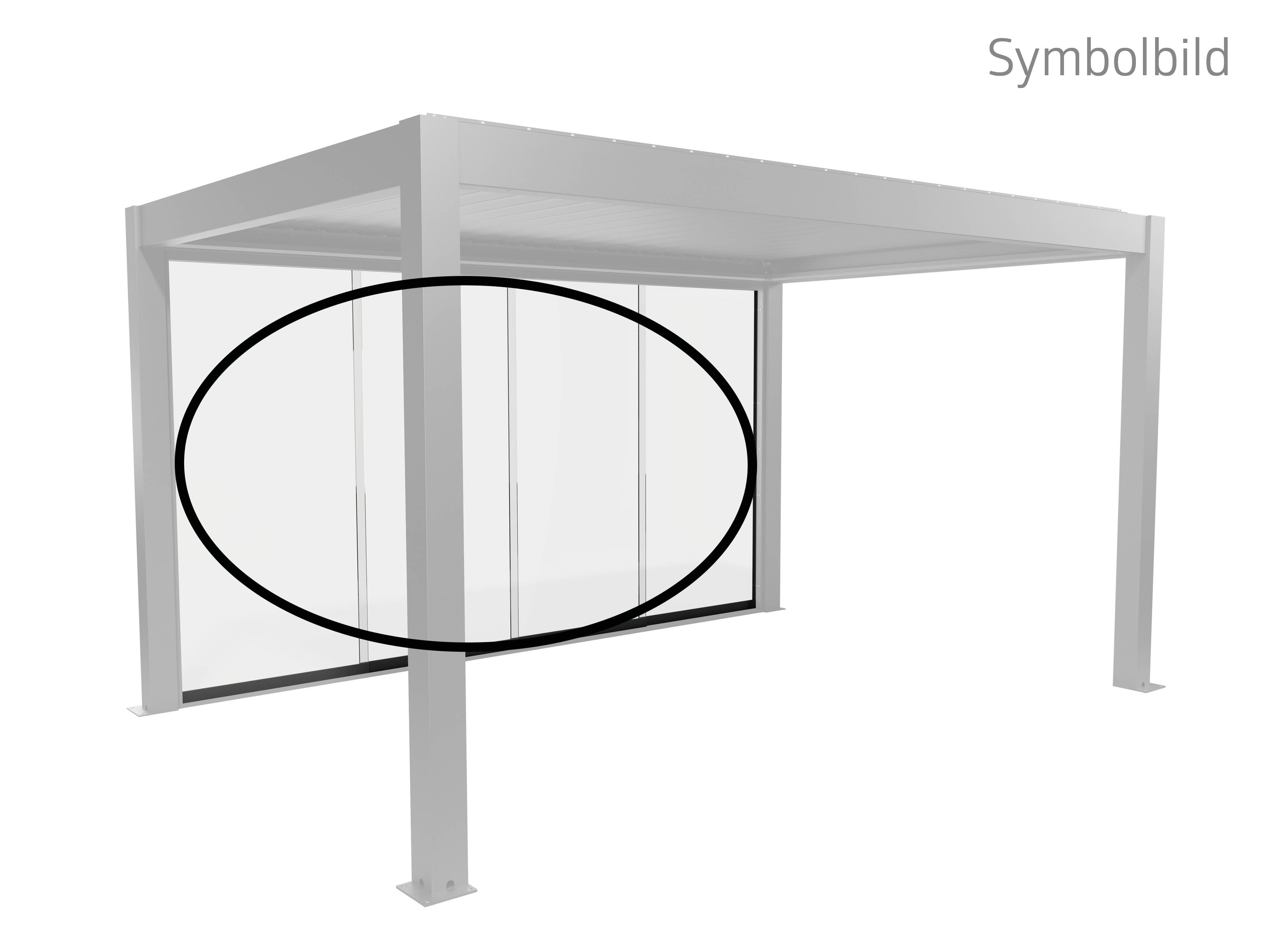 Glasschiebetür BIOHORT "Klarglas Gr. 3,5 m für Pergola, verschiedene Farben", dunkelgrau, metallic, B:327,5cm H:234,9cm, Glas, Stahl, Türen, 327,5x 234,9 cm, Glaselemente aus 10 mm ESG