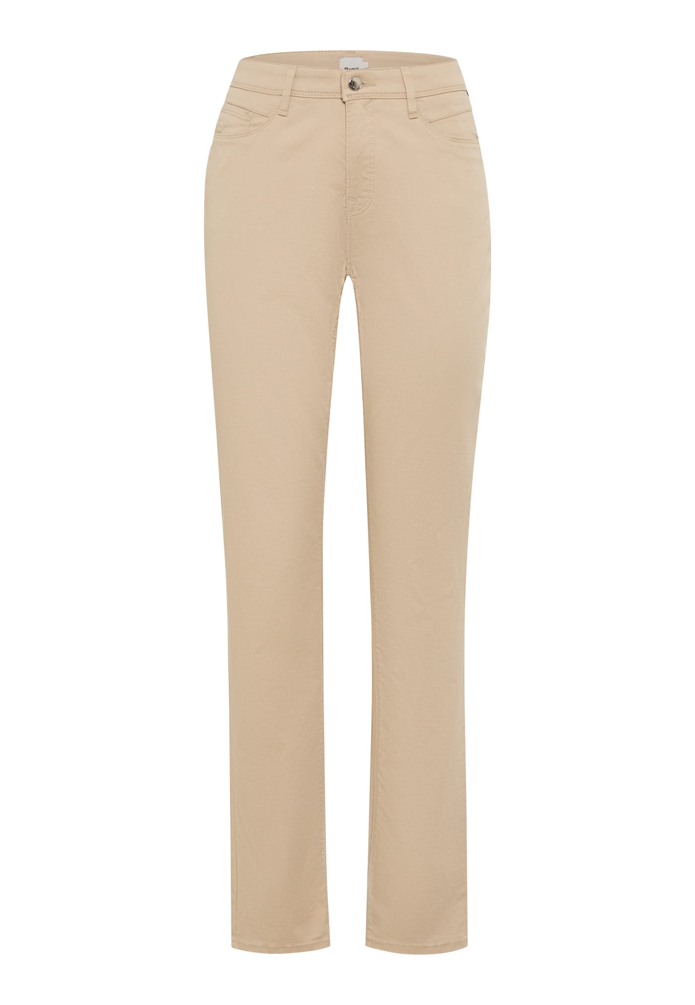 5-Pocket-Hose BRAX "Style CAROLA", Damen, Gr. 44, Normalgrößen, beige, Web, 78% Baumwolle, 18% Lyocell, 4% Elasthan, Hosen 5-Pocket-Hose