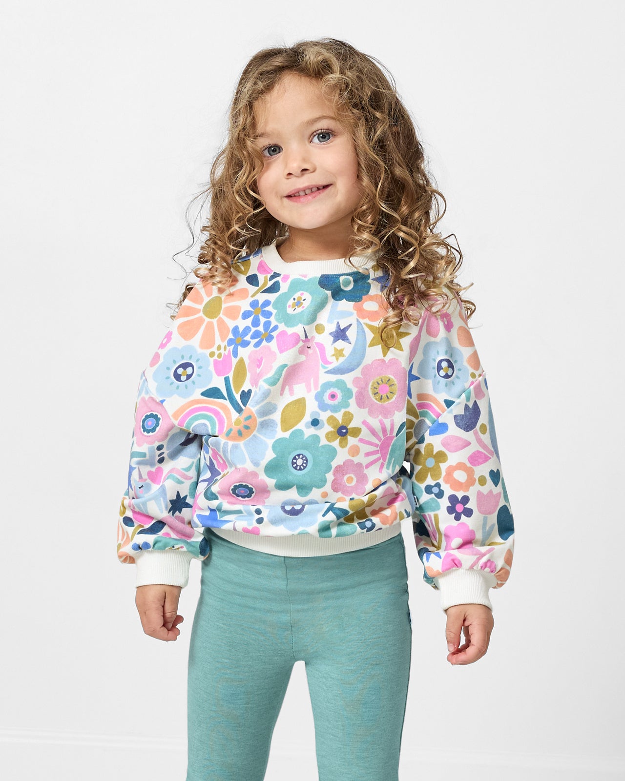 Unicorn Blossoms Drop Shoulder Crewneck - 7