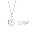 Elli Schmuckset Damen Spirale Anhänger Set Ohrstecker Modern in 925 Sterling Silber