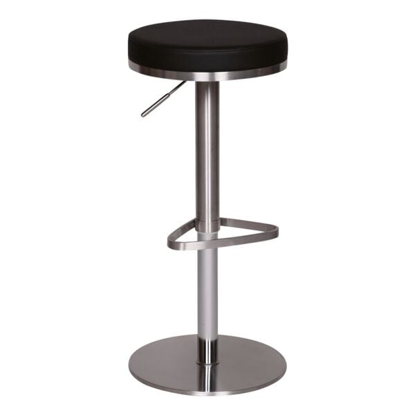 Wohnling Barhocker höhenverstellbar mit Tellerfuß Schwarz Image