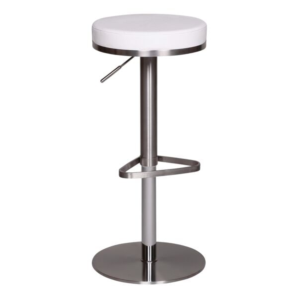 Wohnling Barhocker höhenverstellbar mit Tellerfuß Weiß Image