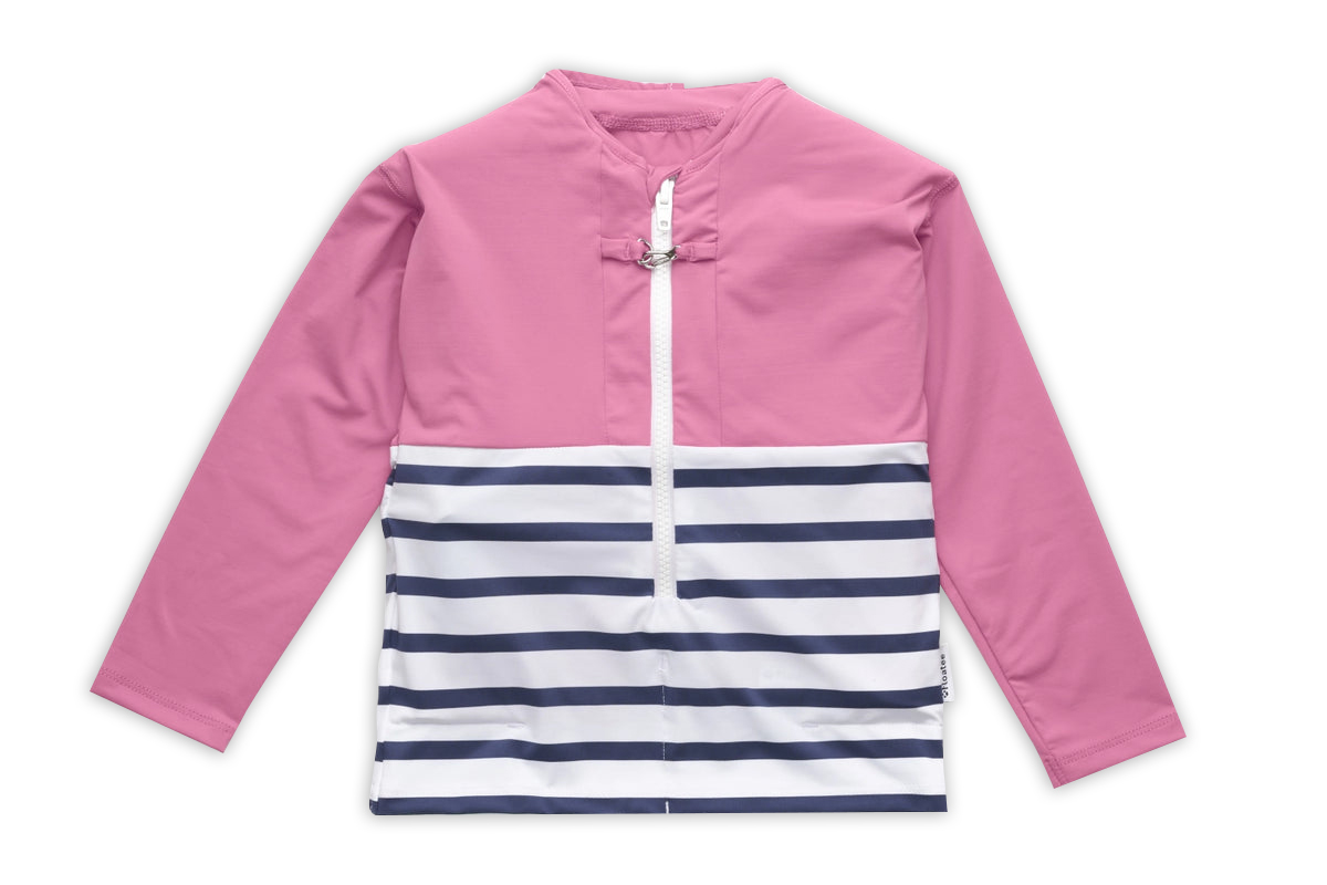 Floatee - Das Anti-Ertrinken T-Shirt für Kinder mit UV-Schutz, pink - Gr. 92 | Langarm T-Shirt Komplettset, Schwimmweste für Kleinkinder Image