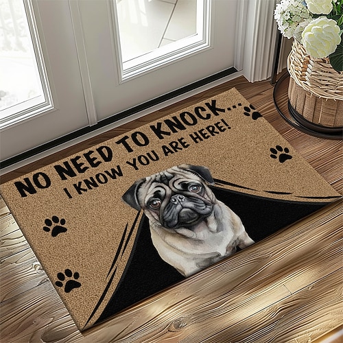 Lustige Pfotenabdruck Fußmatte Visuelle Falle Fußmatte Rutschfest Haustier-Thema für Eingangsbereich Badezimmer Küche Innen Außen Diatomaceous Earth Schnell trocknend Absorbierend 20 x 31 Zoll Image