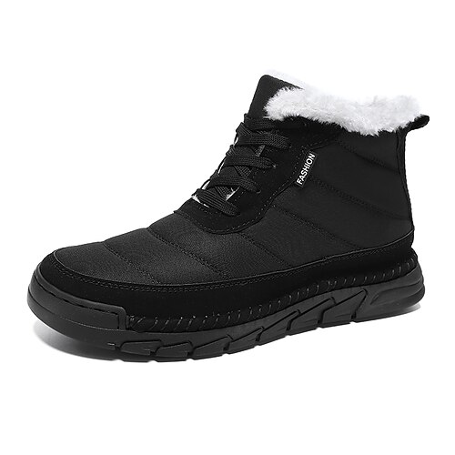 Olivgrüne Herren-Winterwanderschuhe, wasserdichte und isolierte Stiefel für Schnee und Outdoor-Abenteuer, bequemes Schuhwerk für kaltes Wetter und unwegsames Gelände Image