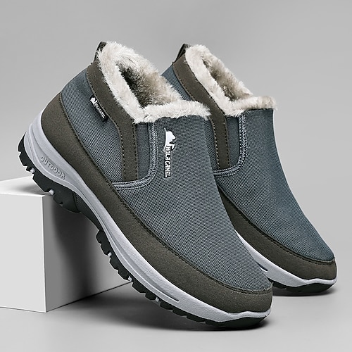 Gemütliche Herren-Wintersneaker zum Hineinschlüpfen – warmes Fleecefutter mit rutschfester Sohle, perfekt für kaltes Wetter, Freizeitaktivitäten und Winteraktivitäten Image