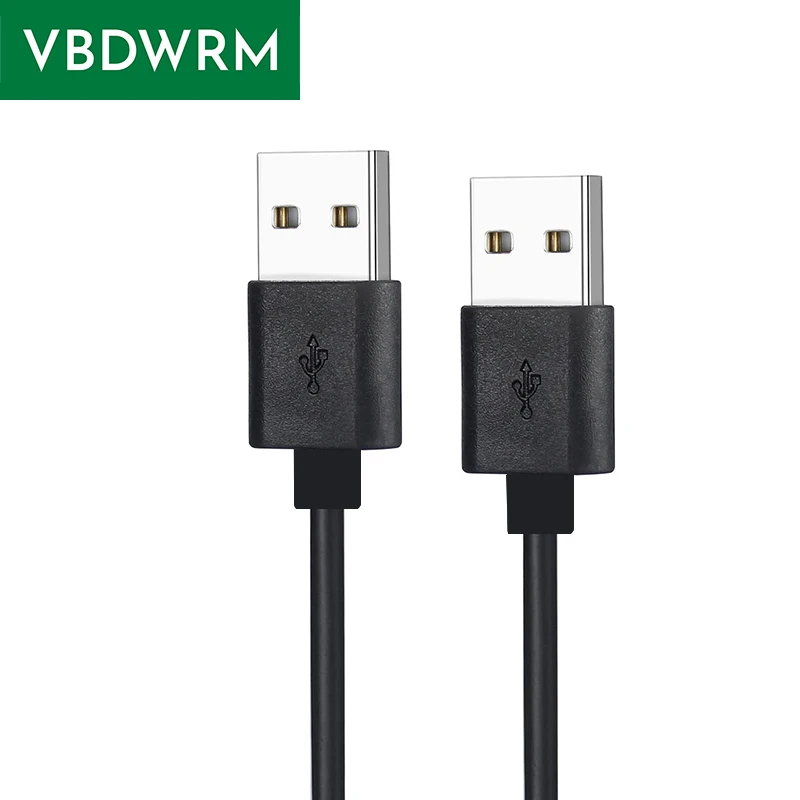 Typ A USB-Stecker auf USB-Stecker Kabel Dual-USB-Stecker USB 2.0-Verlängerungskabel für Laptop Cooling Pad HDD-Gehäuse Kühlerkamera Image
