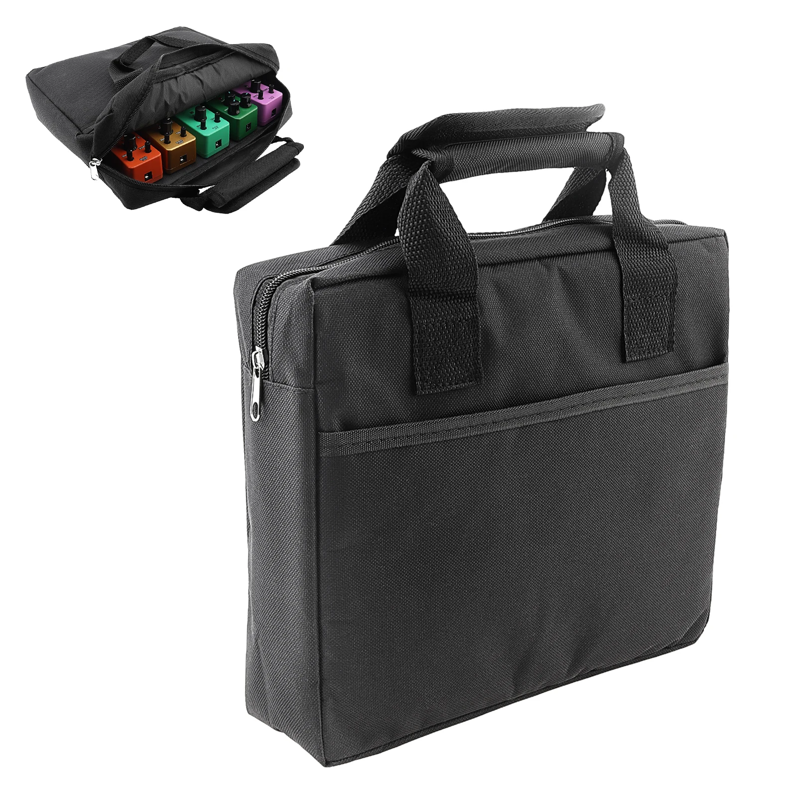 Tragbare Oxford-Tuch-Tragetasche für Gitarreneffektpedale, 27 x 23 x 7 cm, wasserdichte Gitarrenpedal-Gig-Koffer Image