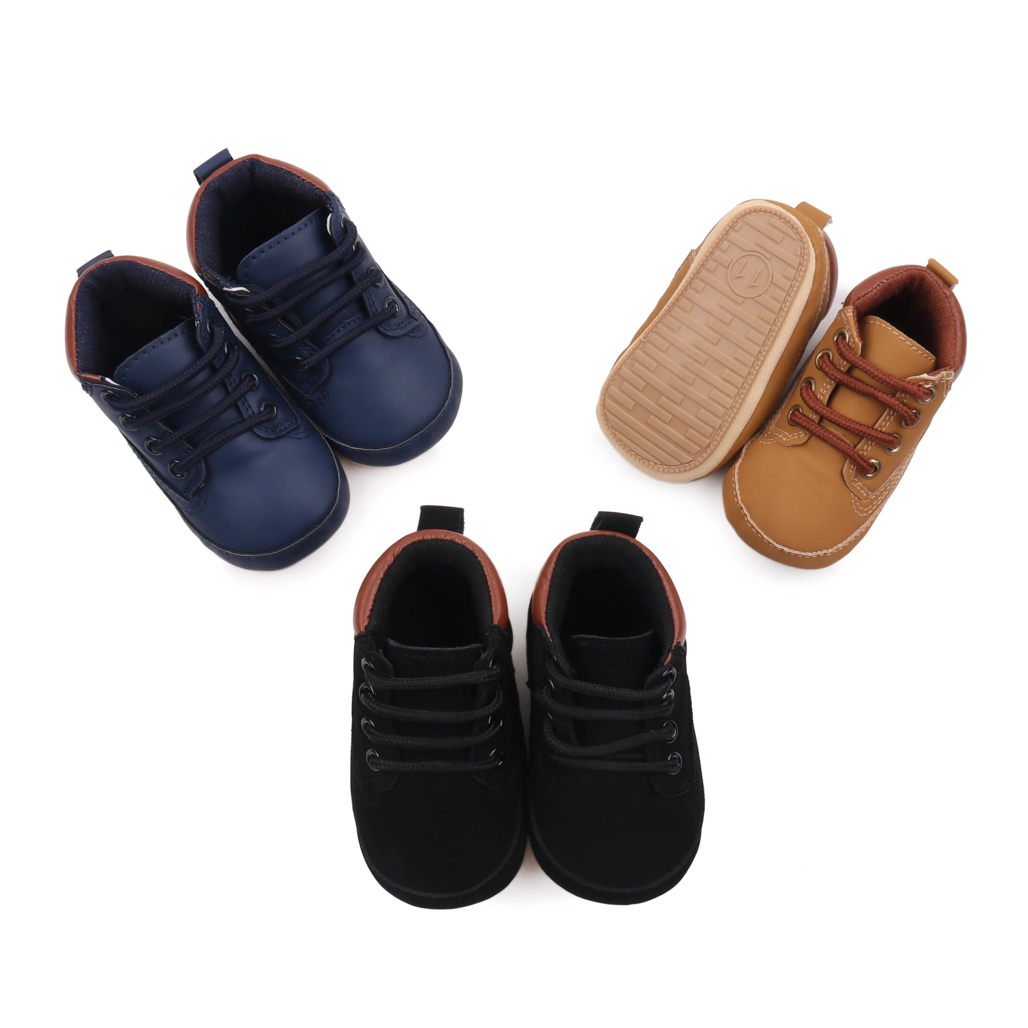 Babys chuhe Frühling und Herbst Stil hochwertige TPR Sohle Anti-Rutsch-Soft-Pu Frühling und Herbst Stil für 0-9-18 Monate bcs3128 Image