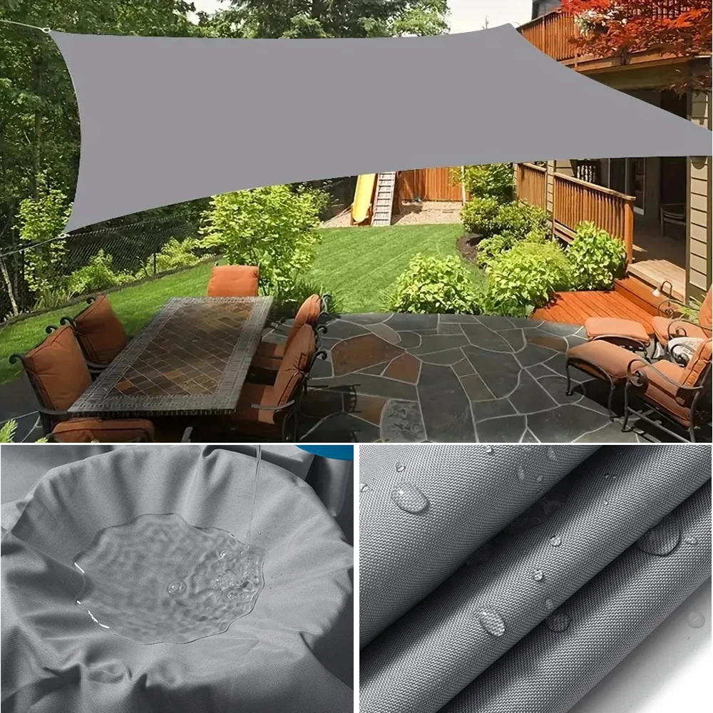 Wasserdichter rechteckiger Sonnenschirm für den Außenbereich, Garten, Schwimmbad, Auto, Terrasse, schneesicherer Canvas-Sonnenschutz, Sonnenschutzsegel Image