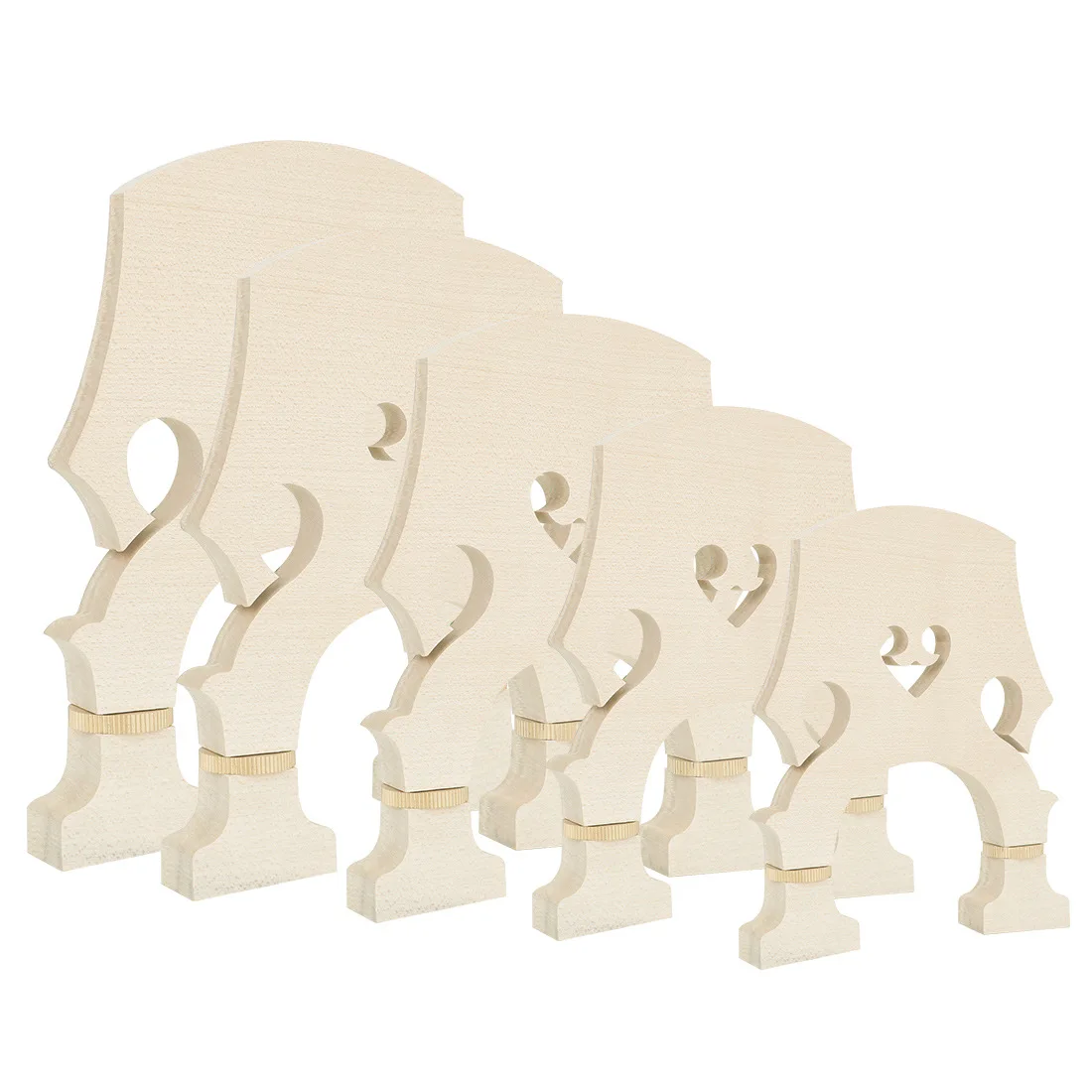 1-teilige verstellbare Ahorn-Kontrabassbrücke für 4/4 3/4 1/2 1/4 1/8 Kontrabass, Bassbrücke in voller Größe Image