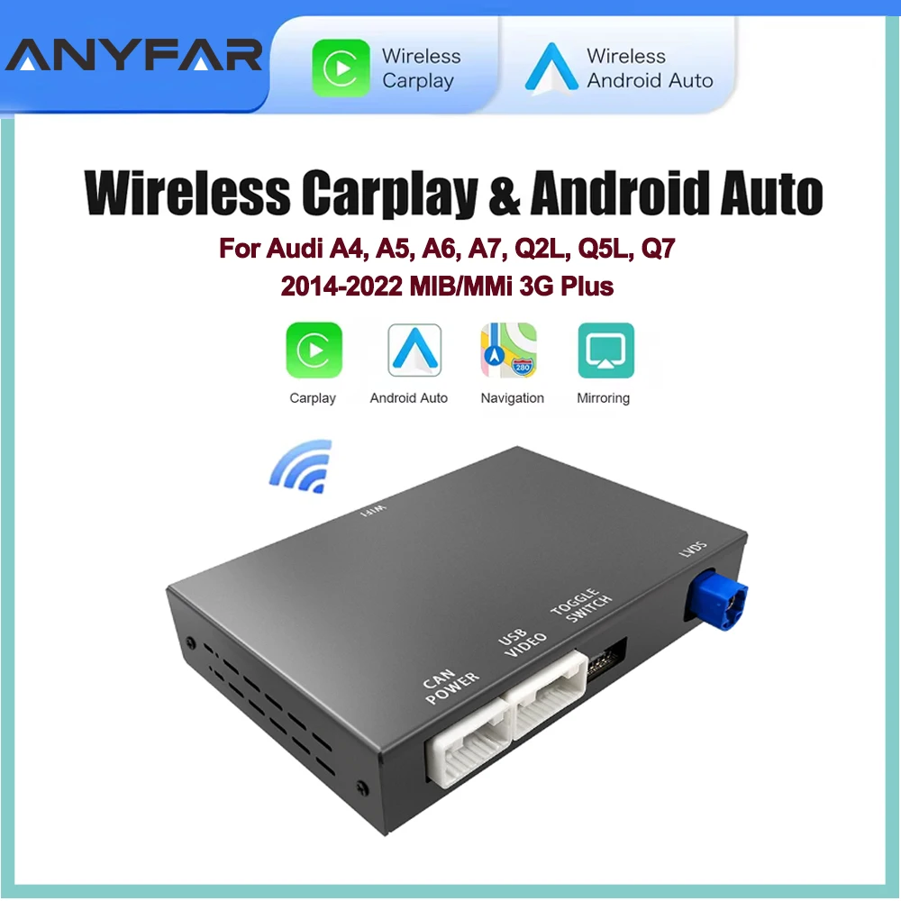Drahtlose CarPlay Android Auto MMI-Schnittstelle für Audi A4 A5 A6 A7 Q2L Q5L Q7 mit AirPlay Mirror Link-Funktionen Rückfahrkamera Image