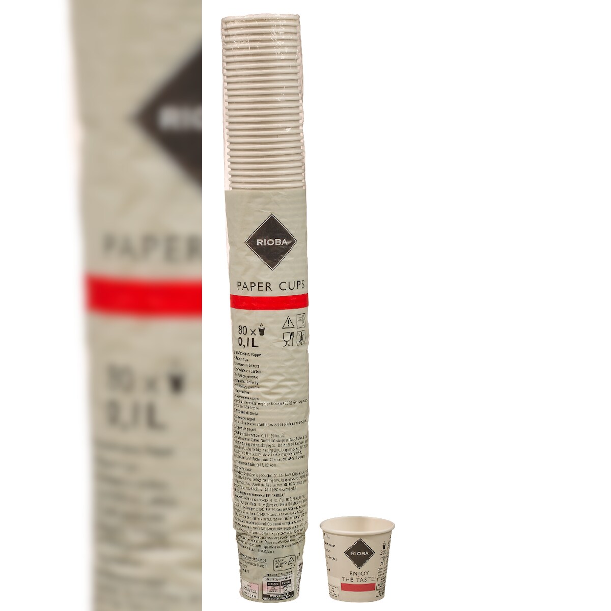 RIOBA To-Go Becher, Papier, 0.1 L, Ø 6.3 x 6.5 cm, schwarz, 20 x 80 Stück Image