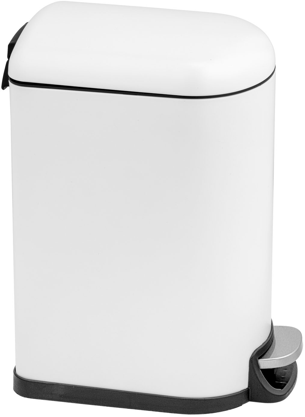 Mülleimer "LARA", weiß, B:30cm H:39cm T:18cm, Eisen, Polypropylen, SCHÖNER WOHNEN-KOLLEKTION, Mülleimer, Mülleimer, Treteimer mit Innenbehälter für die Küche, Easy-Close-Mechanik, 10 L