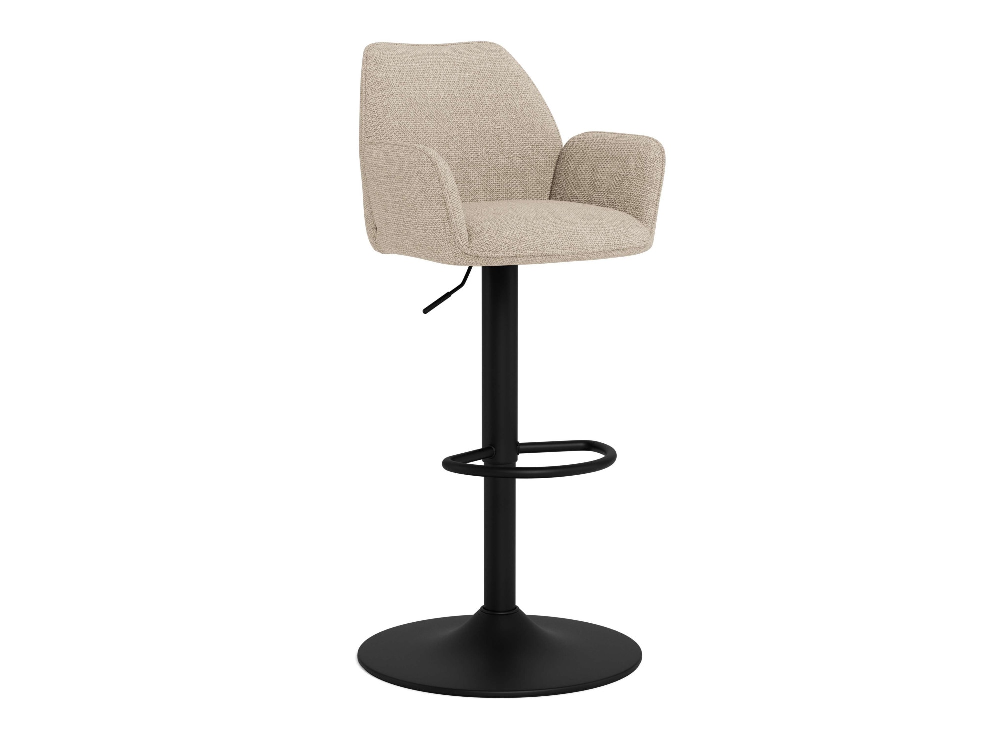 Barhocker ACTONA GROUP "Glenda, Hocker, Barstuhl", beige, B:52,5cm H:114cm T:52cm, 100% Polyester, Hocker, Barhocker, Stoffpolster, Armlehnen, Gaslift, Drehfunktion, FSC™