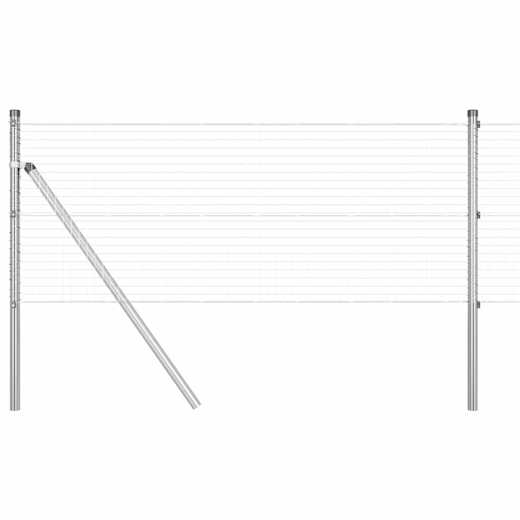 vidaXL Zaunpfosten Silber 100 x 0,8 m (25 x 25 mm Maschendraht) Stahl Image