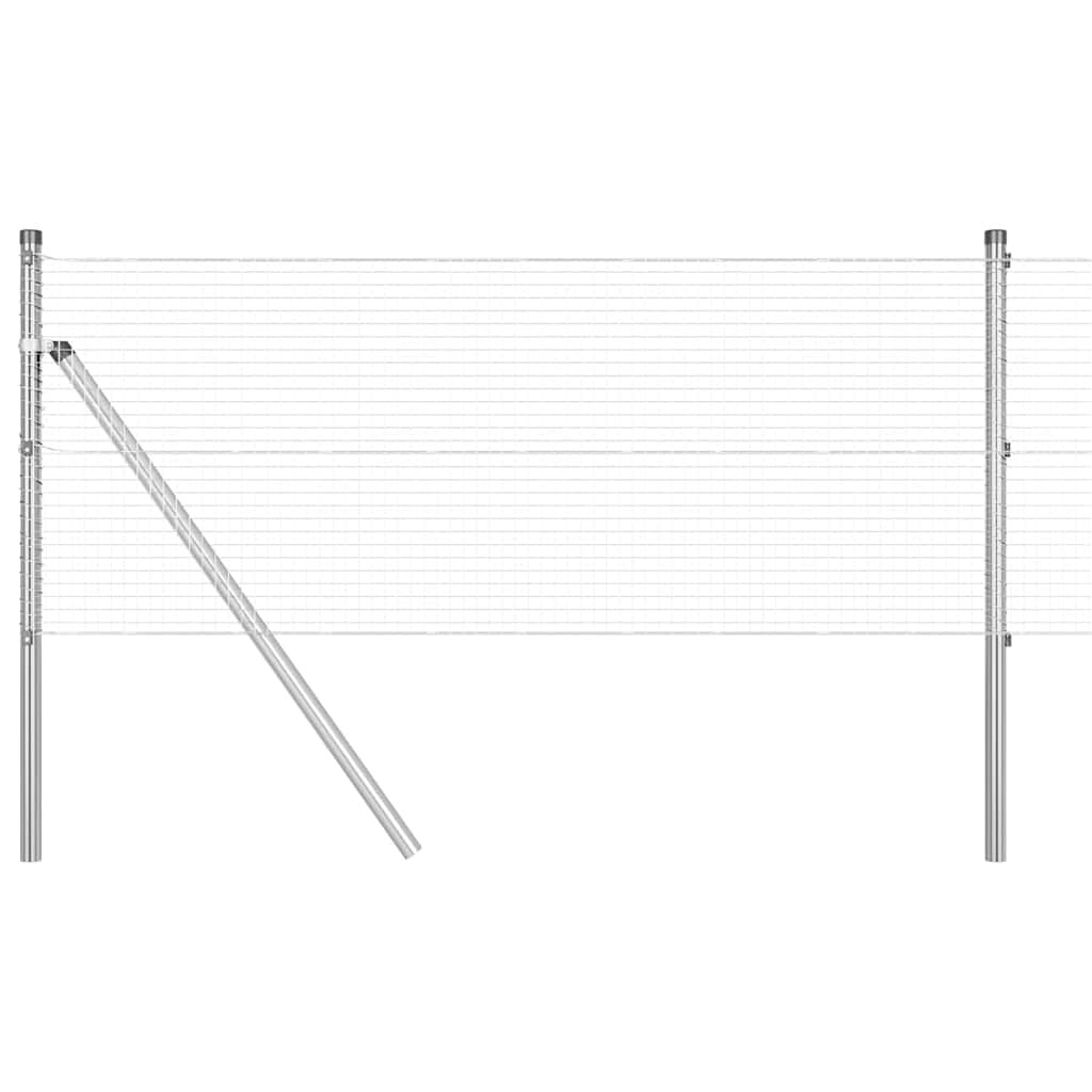 vidaXL Zaunpfosten Silber 25 x 0,5 m (19 x 19 mm Maschenweite) Stahl Image