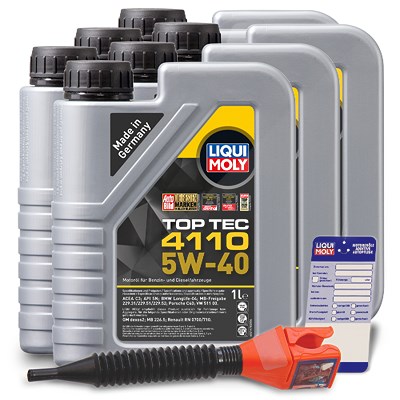 Liqui Moly 6x 1 L Top Tec 4110 5W-40 + Ölwechsel-Anhänger + Einfülltrichter [Hersteller-Nr. 21478] Image