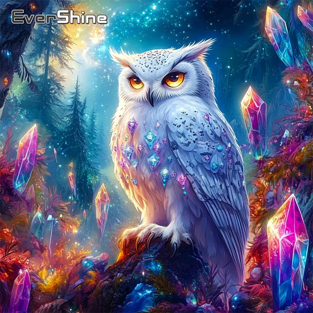 Evershine Diamant Malerei Eule Tier Kreuzstich Kits DIY Diamant Mosaik Vogel Bild von Strass Dekor für Zuhause Image