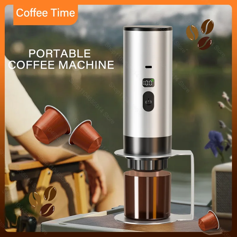 Cafetière à capsules expresso Portable, Pot à expresso, pompe chauffante sans fil, presse, cafetière de voyage et de voiture, cafetière 3 en 1