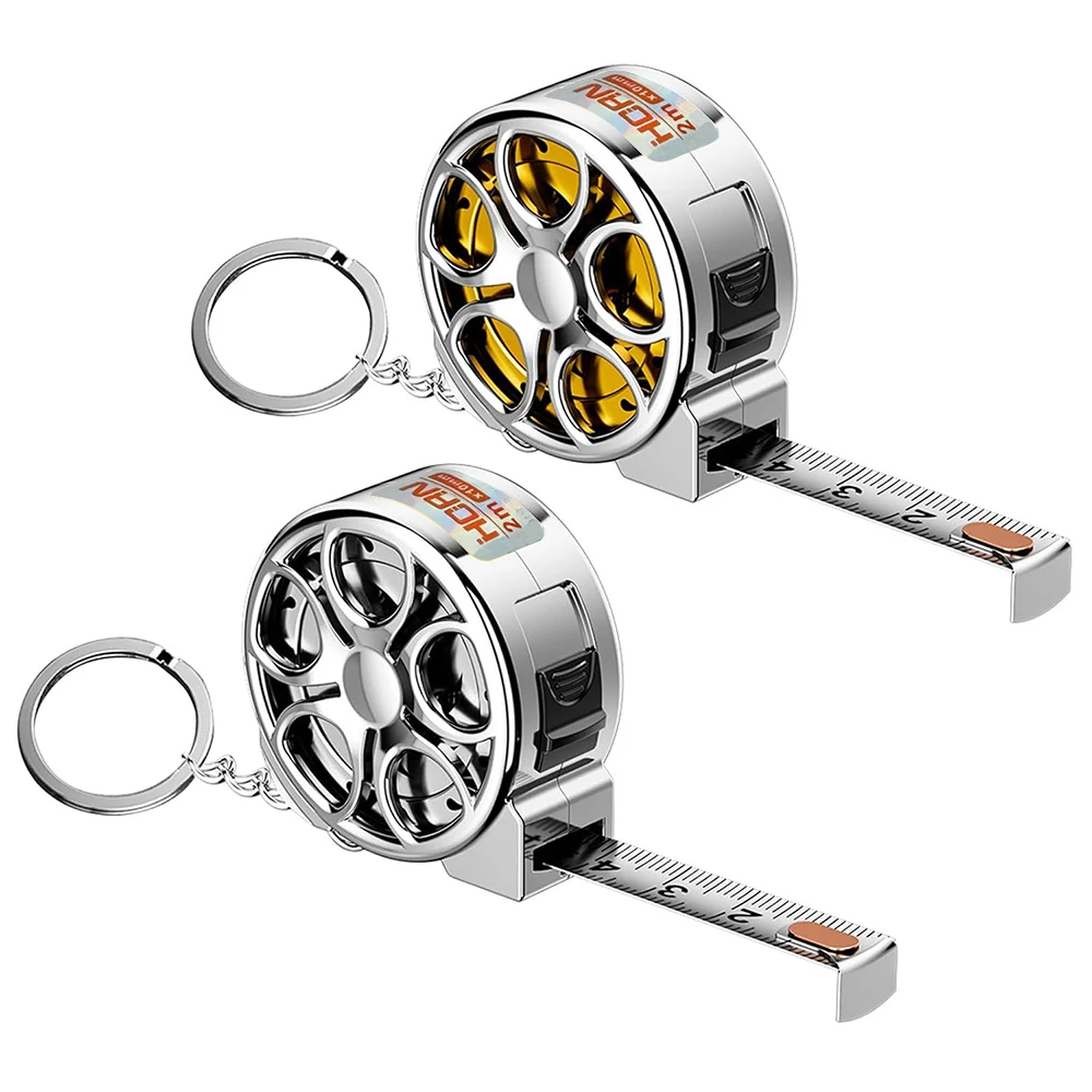 Mini-Taschenbandmaß 2M | Klinge aus Edelstahl und ABS-Gehäuse | Einziehbares Messwerkzeug für Zuhause, Englisch und metrische Systeme Image