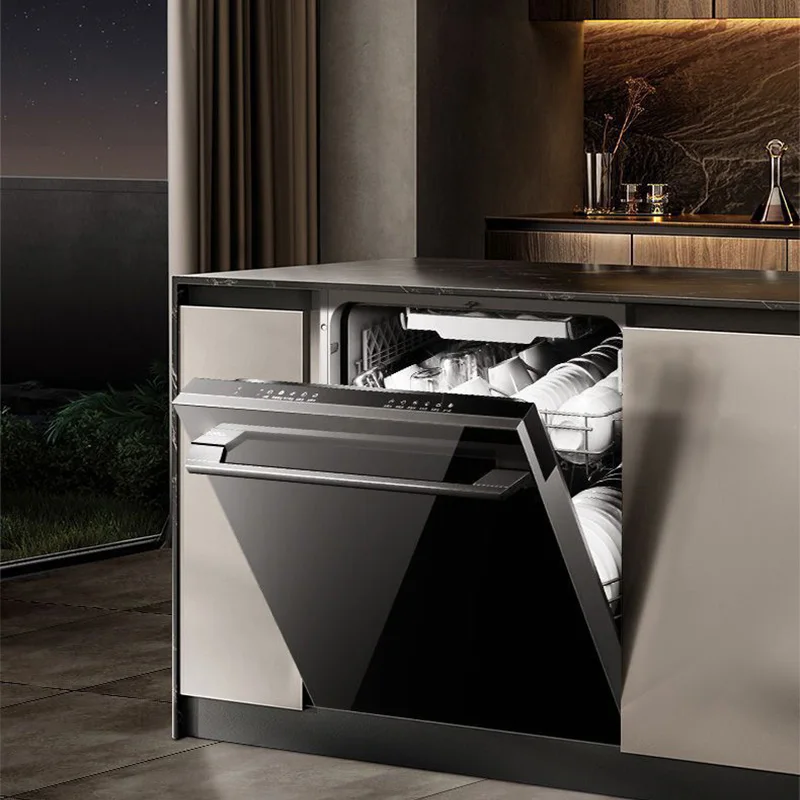 8 prog de nettoyage 18-13 ensembles de vaisselle Lave-vaisselle domestique Désinfection et stérilisation à haute température Lave-vaisselle intégré