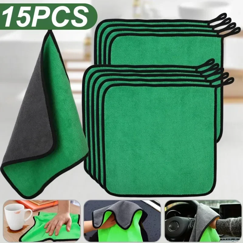 5/15 stücke Mikrofaser Reinigung Handtuch Auto Reinigung Tücher Auto Detaillierung Trocknen Mikrofaser Handtuch Haushalt Waschen Wischen Lappen Werkzeug Image