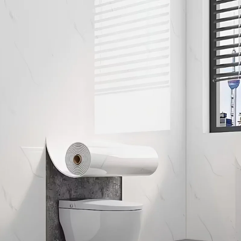 1 roll of 40cm self-adhesive marble imitation ceramic tile PVC wallpaper bathroom waterproof wall sticker bedroom wallpaper Image