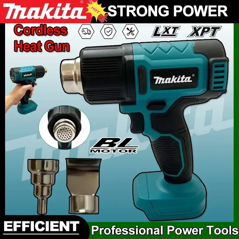 Akku-Heißluftpistole von Makita, industrielle tragbare elektrische Heißluftpistole, Heißluftpistole, Temperaturen einstellbar, 18 V-Akku Image