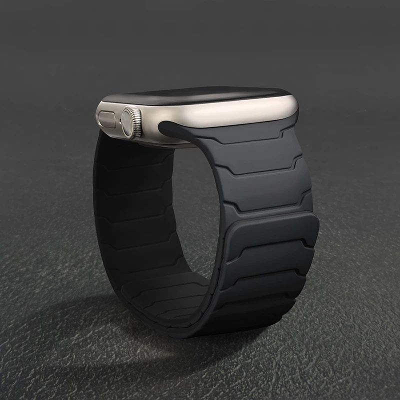 Magnetarmband für Apple Watch-Armbänder 46 mm 44 mm 40 mm 45 mm 41 mm 42 mm Silikon-Verbindungsschlaufenarmband iWatch Serie 11 10 9 SE 8 7 6 5 Image