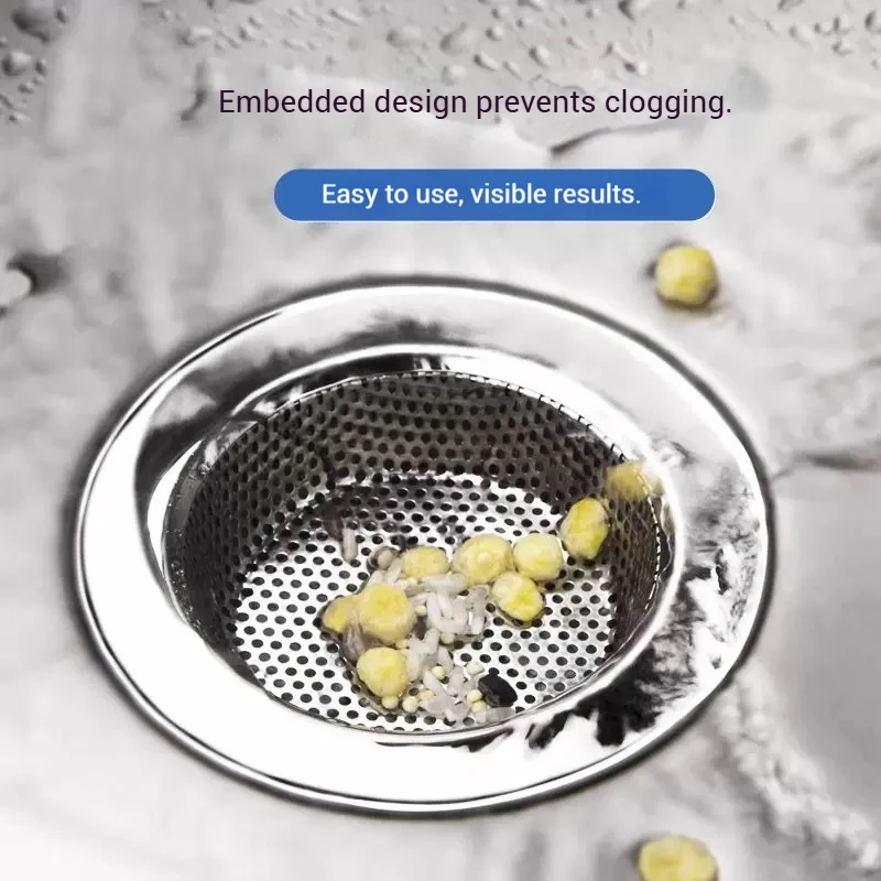 Paquet de deux crépines d'évier anti-colmatage double couche panier de vidange de cuisine en acier inoxydable 304 adapté aux éviers de cuisine standard, convient aux cuisines domestiques et