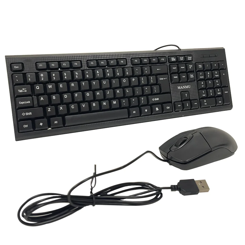 MANMU Büro-Tastatur- und Maus-Kombiset, kabelgebundene Gaming-Maus für Computer Image