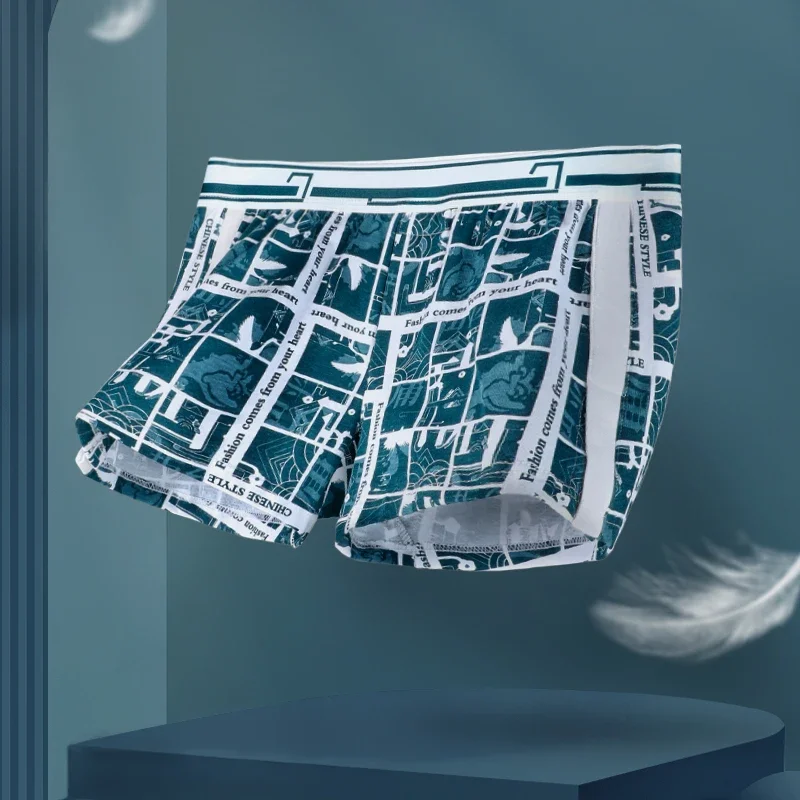 Herrenunterwäsche, lockere, quadratische, atmungsaktive Trend-Pfeilhose aus Baumwolle für Herren, große, bequeme Sommer-Boxershorts für Jungen Image